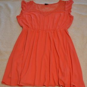 peach lace sweetheart dress